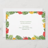 トロピカルフローラバケーションフォトメリークリスマス シーズンカード (裏面)