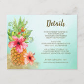 トロピカルフローラパイナップルゲスト詳細結婚ズ エンクロージャーカード (正面)