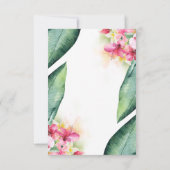 トロピカルフローラパイナップル花瓶ビーチ結婚式RSVP 出欠カード (裏面)