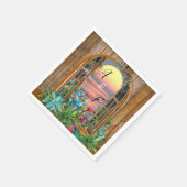 トロピカルフローラパラダイスアットサンセットナプキンス スタンダードカクテルナプキン (角)