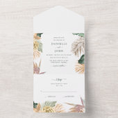 トロピカルフローラパラダイスビーチ結婚式RSVP オールインワン招待状 (内側)