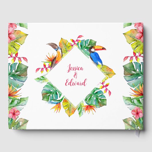 トロピカルフローラパラダイス結婚ハワイアン ゲストブック (裏面)