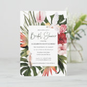 トロピカルフローラパームブライダルシャワー 招待状 (スタンド正面)