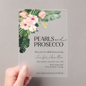 トロピカルフローラパール&プロセッコブライダルシャワー アクリル招待状 (インサイチュ (ポータブル))