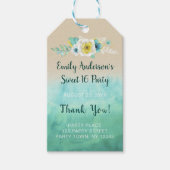 トロピカルフローラビーチスウィート16誕生日 ギフトタグ (正面)