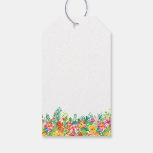 トロピカルフローラピンクフラミンゴスサンキュー ギフトタグ (裏面)