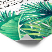 トロピカルフローラファミリーネームビーチハウスウェルカム ポスター (角)