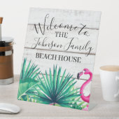 トロピカルフローラファミリーネームビーチハウスウェルカム 台座サイン (インサイチュ)