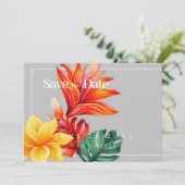 トロピカルフローラフラットデイトカードを保存 セーブザデート (スタンド正面)