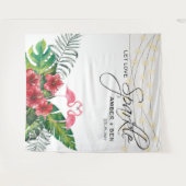 トロピカルフローラフラミンゴス結婚トリングライト タペストリー (正面(横))