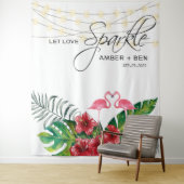 トロピカルフローラフラミンゴス結婚トリングライト タペストリー (インサイチュ)