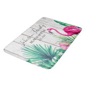 トロピカルフローラフラミンゴファミリーネームビーチハウス  バスマット (アングル)