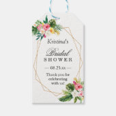 トロピカルフローラフラミンゴブライダルシャワーありがとう ギフトタグ (正面)