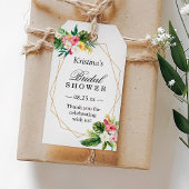 トロピカルフローラフラミンゴブライダルシャワーありがとう ギフトタグ