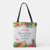 トロピカルフローラフラミンゴブライドバチェロレッテ トートバッグ (裏面)