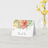 トロピカルフローラブライダルシャワーありがとう カード (黄色い花)