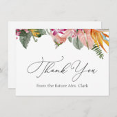 トロピカルフローラブライダルシャワーありがとう ノートカード (正面/裏面)