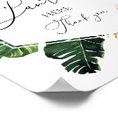 トロピカルフローラブライダルシャワーザパンティゲームサイン ポスター (角)