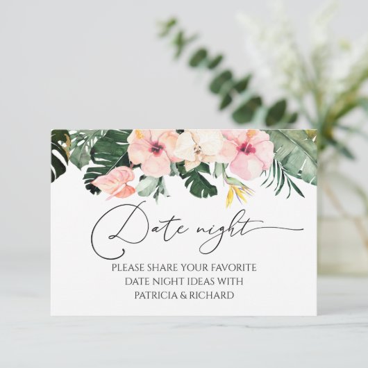 トロピカルフローラブライダルシャワーデイトナイトジャールカード 出欠カード (スタンド正面)