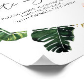 トロピカルフローラブライダルシャワーデイトナイトジャールサイン ポスター (角)