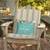 トロピカルフローラブラシスクリプトファミリービーチハウス アウトドアクッション (椅子)