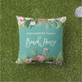 トロピカルフローラブラシスクリプトファミリービーチハウス アウトドアクッション (芝生)