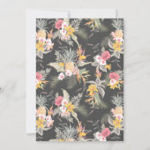 トロピカルフローラブラックブライダルシャワー 招待状 (裏面)