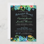 トロピカルフローラブラックリハーサルディナー招待状 招待状 (正面)