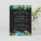 トロピカルフローラブラックリハーサルディナー招待状 招待状 (スタンド正面)