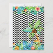 トロピカルフローラブラックリハーサルディナー招待状 招待状 (裏面)