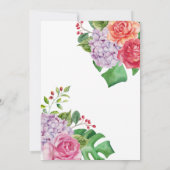 トロピカルフローラブルンチガールベビーシャワー招待状 招待状 (裏面)