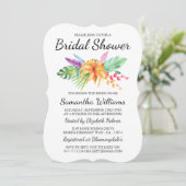 トロピカルフローラブーケビーチブライダルシャワー 招待状 (スタンド正面)