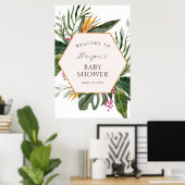 トロピカルフローラベビーシャワーへようこそ ポスター