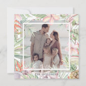 トロピカルフローラメレカリキマカホリデーカード 招待状 (正面)