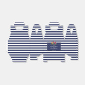 トロピカルフローラルアウ(ハワイ式宴会)ネイビーストライプブルー結婚ズ フェイバーボックス (折り畳みなし)