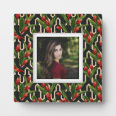 トロピカルフローラルパターンフレームレスフォトイーゼルバック フォトプラーク (正面)