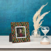 トロピカルフローラルパターンフレームレスフォトイーゼルバック フォトプラーク (インサイチュ)