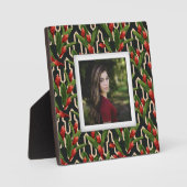 トロピカルフローラルパターンフレームレスフォトイーゼルバック フォトプラーク (正面)