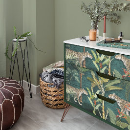 トロピカルフローラレオパドジャングルティール（緑がかった色）ブルーデクページ 薄葉紙