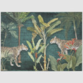 トロピカルフローラレオパドジャングルティール（緑がかった色）ブルーデクページ 薄葉紙 (正面)