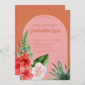 トロピカルフローラ卒業パーティー招待状 招待状 (正面/裏面)
