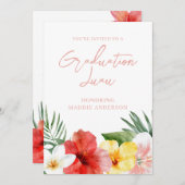 トロピカルフローラ卒業パーティー招待状 招待状 (正面/裏面)