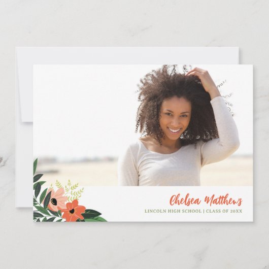 トロピカルフローラ卒業写真ありがとう 案内状 (正面)