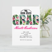 トロピカルフローラ大学院卒業パーティー招待状 招待状 (スタンド正面)