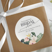 トロピカルフローラ感謝していブライダルシャワーユーステッカー ラウンドシール