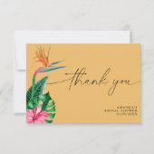 トロピカルフローラ感謝してい – ユーブライダルシャワー サンキューカード (正面)