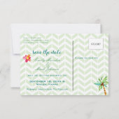 トロピカルフローラ日付はがきを保存 招待状 (裏面)