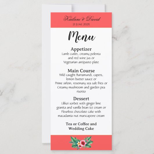 トロピカルフローラ結婚のテーマカード (正面)