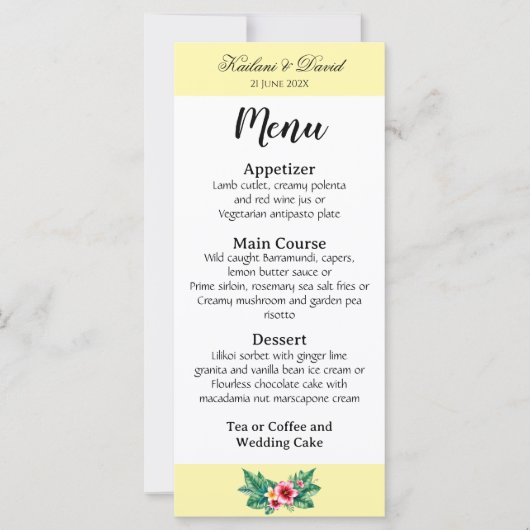 トロピカルフローラ結婚のテーマカード (正面)