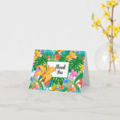 トロピカルフローラ結婚ズ・サンキュー カード (黄色い花)